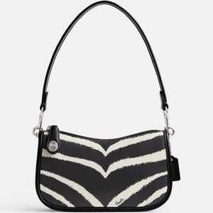 EUC Coach Black and White Zebra Print Swinger 20 Bag